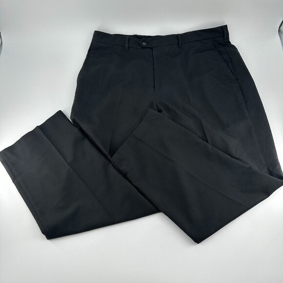 Haggar Mens Black Flat-Front Dress Pants - Size 38W x 30L - Picture 1 of 6